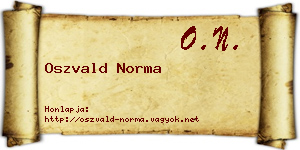 Oszvald Norma névjegykártya